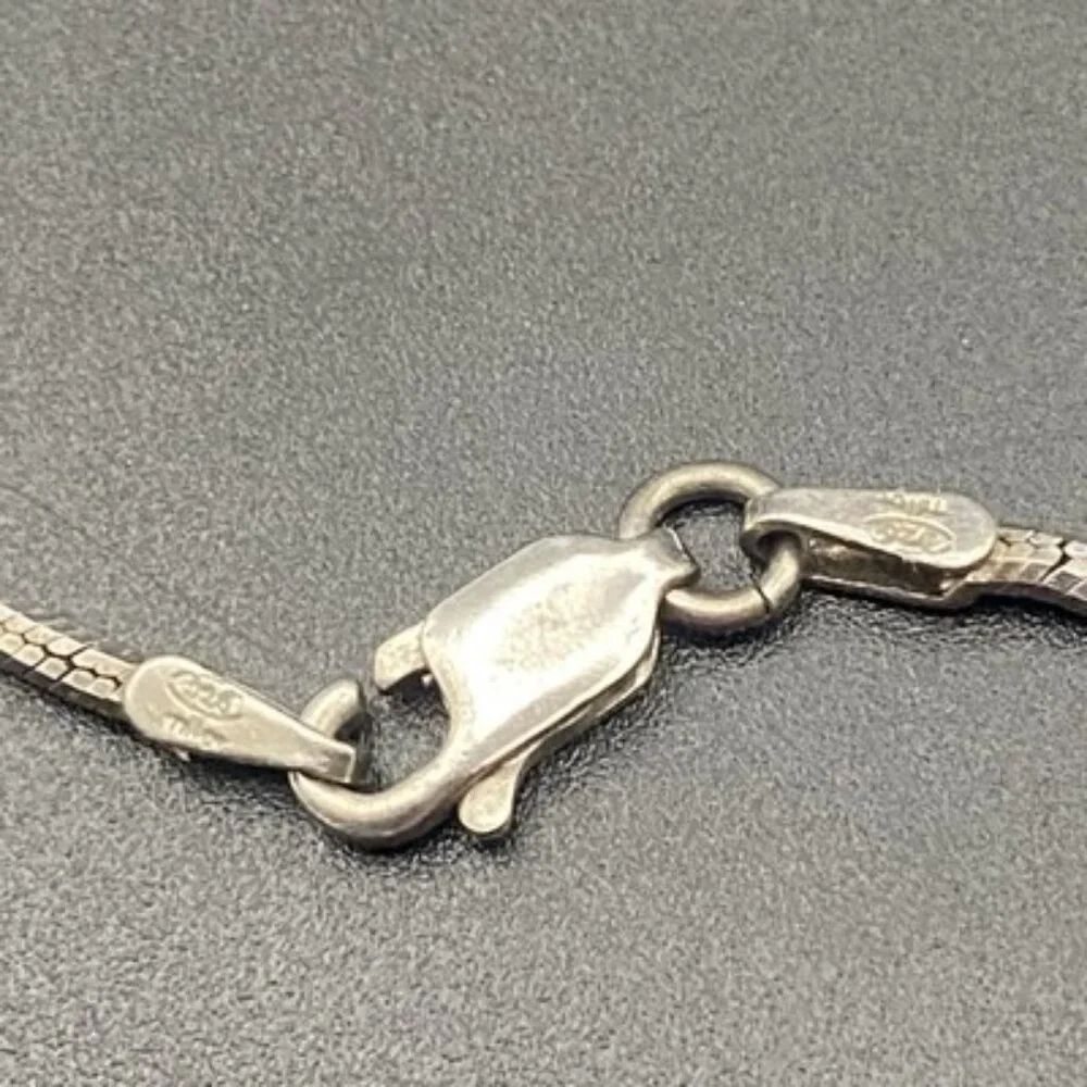 Vtg 950 Sterling Silver MOP Brooch Pendant Necklace Intricate Jerusalem 18” 14g - Picture 7 of 11